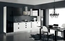 Kitchen in black and white design photo