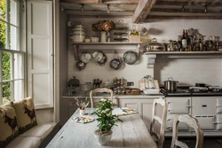 Интерьер деревенской кухни фото