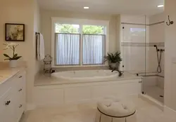 Bathroom renovation with window photo