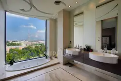 Bathroom renovation with window photo