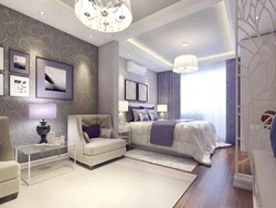 Photo design of a living room combined with a bedroom