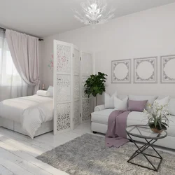Фото дизайн гостиной совмещенной со спальней