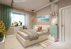 Photo design of a living room combined with a bedroom