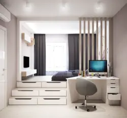 Table In The Bedroom For Working In A Modern Interior Photo