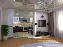 Photo Of A Combined Living Room And Kitchen