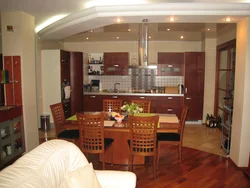 Фото совмещенной залы и кухни