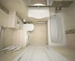 Інтэр'ер ванны 3 кв м з душавой кабінай
