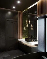 Темный Дизайн Ванной И Туалета