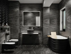 Dark bathroom and toilet design