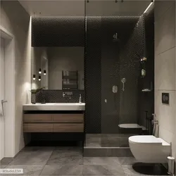 Qaranlıq vanna və tualet dizaynı