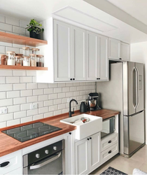 Kitchens With A Column Design Of A Small Area