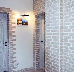 Brick walls in the hallway photo