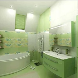Интерьер ванной комнаты зеленый