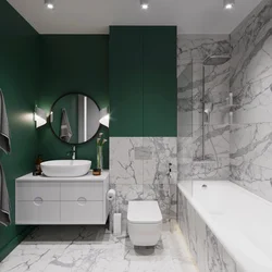 Green bathroom interior