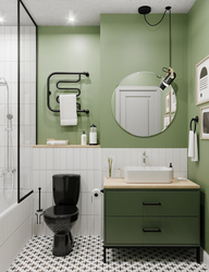 Green bathroom interior