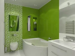 Green bathroom interior