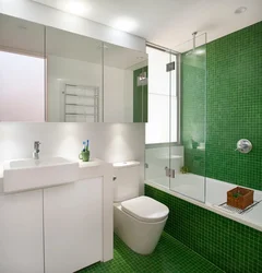Интерьер ванной комнаты зеленый
