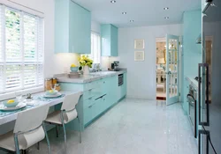 Kitchens In Turquoise Tones Interior Photo