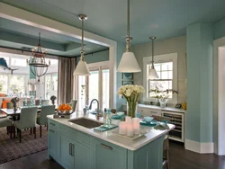 Kitchens in turquoise tones interior photo