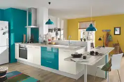 Kitchens in turquoise tones interior photo