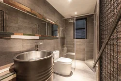 Loft style in the interior of the bath photo