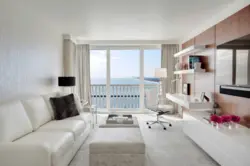 Living room interior with balcony photo