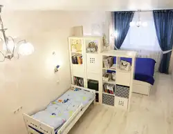 Design of a bedroom combined with a nursery in one room