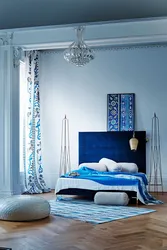 В спальня в голубом цвете фото