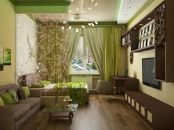 Интерьер гостиной в салатовом цвете фото
