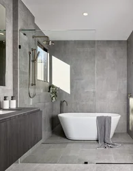 Light gray bathroom tiles photo