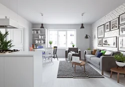 Scandinavian living room interior photo