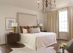 Bedroom interior in beige style photo
