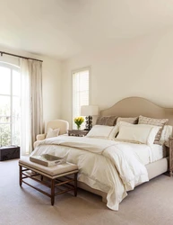 Bedroom interior in beige style photo