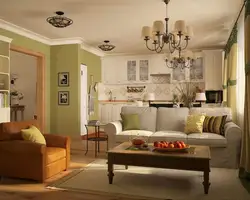 Living Room Interior In Olive Tones Photo