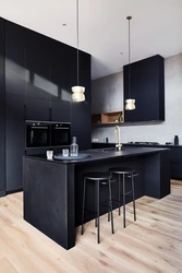 Черные кухни фото сочетание цветов