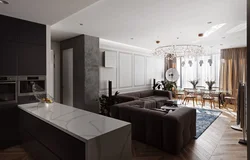 Кухня гостиная дизайн в современном стиле 40 кв м фото
