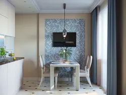 Wall design near the table in the kitchen photo