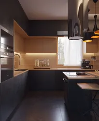 Дизайн темная кухня