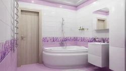 What colors go with purple in a bathroom interior