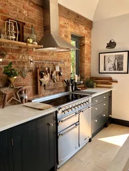 Kitchen in brick interior