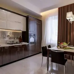 Kitchen Design Photo With Brown Furniture Photo