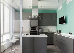 Colors Combined With Gray In The Kitchen Interior