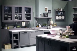 Colors Combined With Gray In The Kitchen Interior