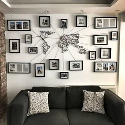 How to decorate a living room wall with photographs