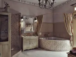 Прованс стиліндегі ванна бөлмесінің дизайны