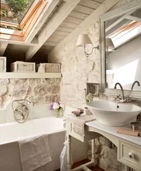 Provence üslubunda fotoşəkildə vanna otağı dizaynı
