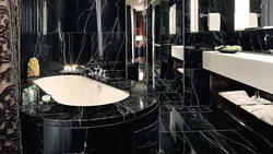 Black Tiles In The Bathroom Photo Design