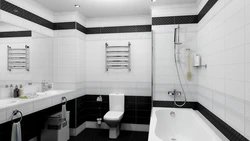 Black tiles in the bathroom photo design