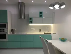 Kitchen in mint color design photo