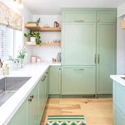 Kitchen In Mint Color Design Photo